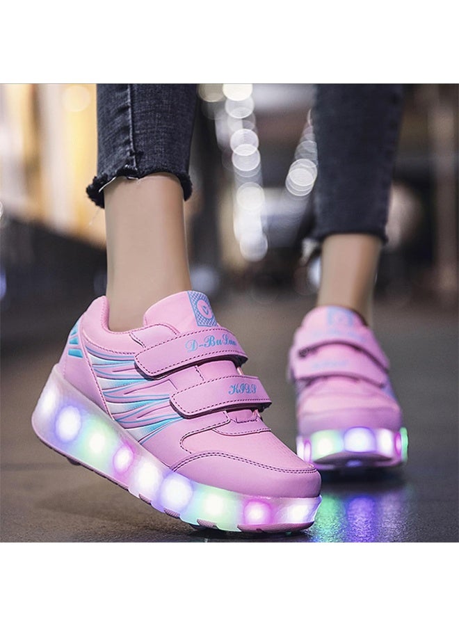 DUNISO Kids Roller Skates  with 4 Wheels,New Upgrade Skates with LED Light,Rechargeable Sport Sneaker for Boys Girls Beginner,More Balanced - Image 3