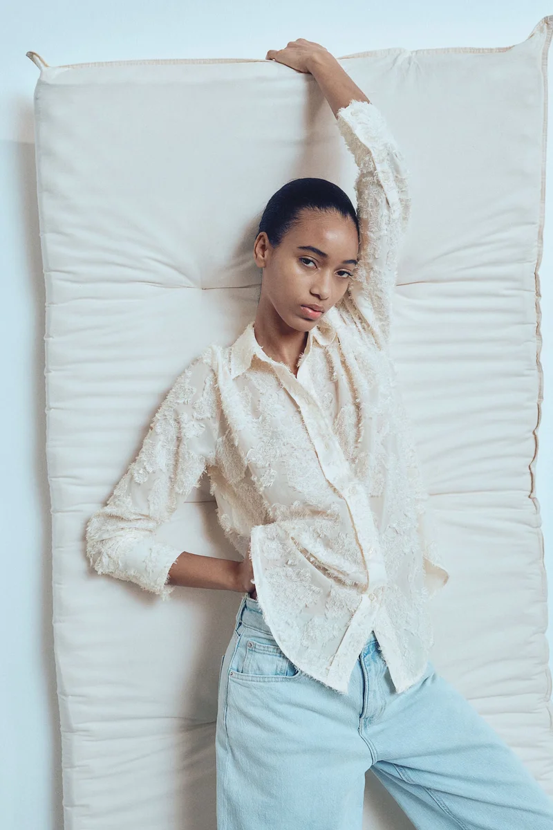 H&M Textured-weave shirt