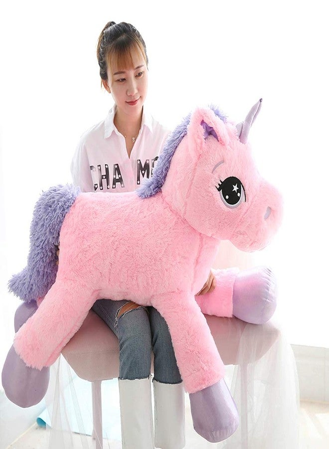 sofipal Giant Unicorn Stuffed Animal Toys,Soft Large Unicorns Plush Pillow for Bedroom, Valentines, Pink, 39.4" - Image 1