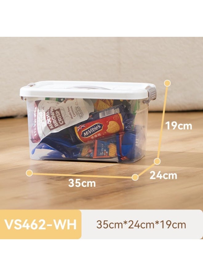 Deli صندوق تخزين متوسط من بولي بروبيلين – 35 × 24 × 19 سم – حاوية بولي بروبيلين خالية من BPA مع غطاء ومقابض جانبية – قابلة للتكديس، خفيفة الوزن، منظمة متينة للاستخدام في المنزل أو المكتب أو المخزن - Image 3