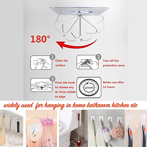 SZYIKUER Heavy Duty Adhesive Hooks 33 lb(Max) 15KG,Waterproof and Oilproof Reusable Seamless Hooks Heavy Duty Wall Hook for Kitchen Bathroom Office 14 Pack - Image 3