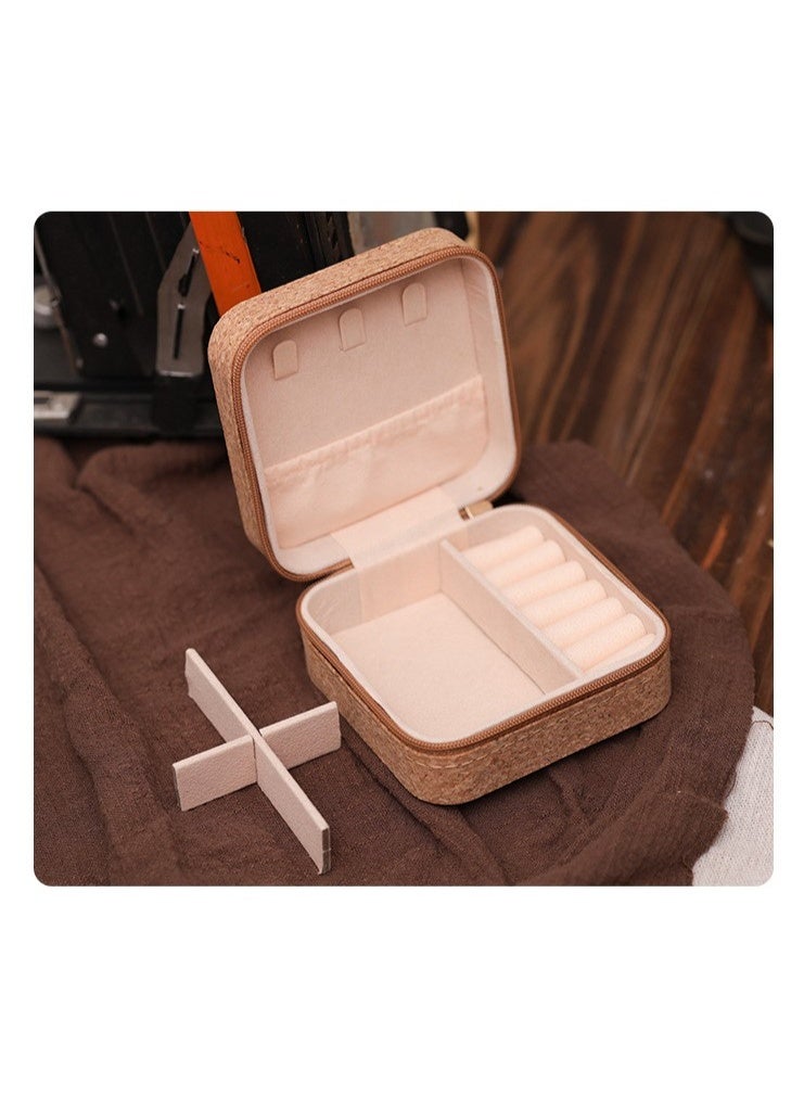 Portable small travel jewelry box storage box. Bohemian style, retro nine-square grid design. Essential travel storage - Image 5