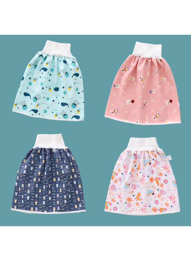 حفاضات أطفال تنورة قابلة للغسل، جيب حفاض مقاوم للماء، مانع للتسرب، حفاضات تدريبية، بناطيل ليلية مضادة للتسرب للأطفال الرضع والأطفال، قطنية - Image 2