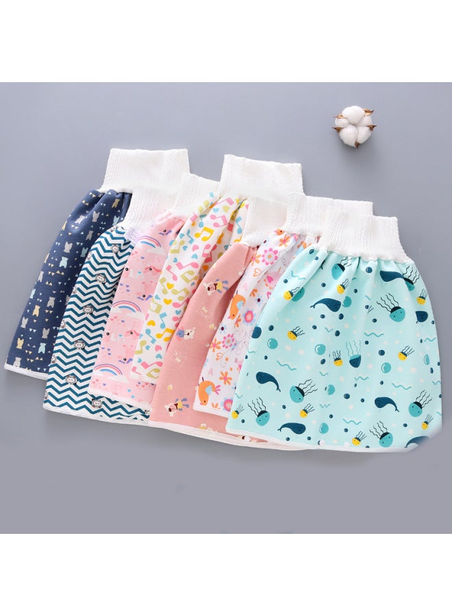 حفاضات أطفال تنورة قابلة للغسل، جيب حفاض مقاوم للماء، مانع للتسرب، حفاضات تدريبية، بناطيل ليلية مضادة للتسرب للأطفال الرضع والأطفال، قطنية - Image 3