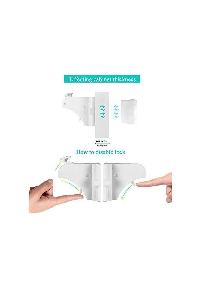 vmaisi Child Safety Magnetic Cabinet Locks - 16 Pack Children Proof Cupboard Baby Locks Latches - Adhesive for Cabinets & Drawers and Screws Fixed for Durable Protection - Image 4