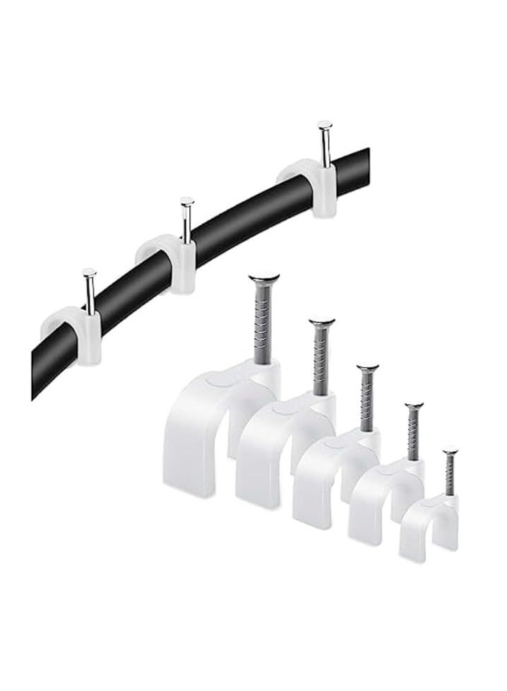 بروماس - مشبك سلك كابل بلاستيك 4 مم - 100 قطعة. إنه أمر رائع لإدارة الكابلات المنزلية والمكتبية. يمكن استخدامه في الكهرباء، والإيثرنت، وسلك الأطباق، والكابل المحوري. - Image 2