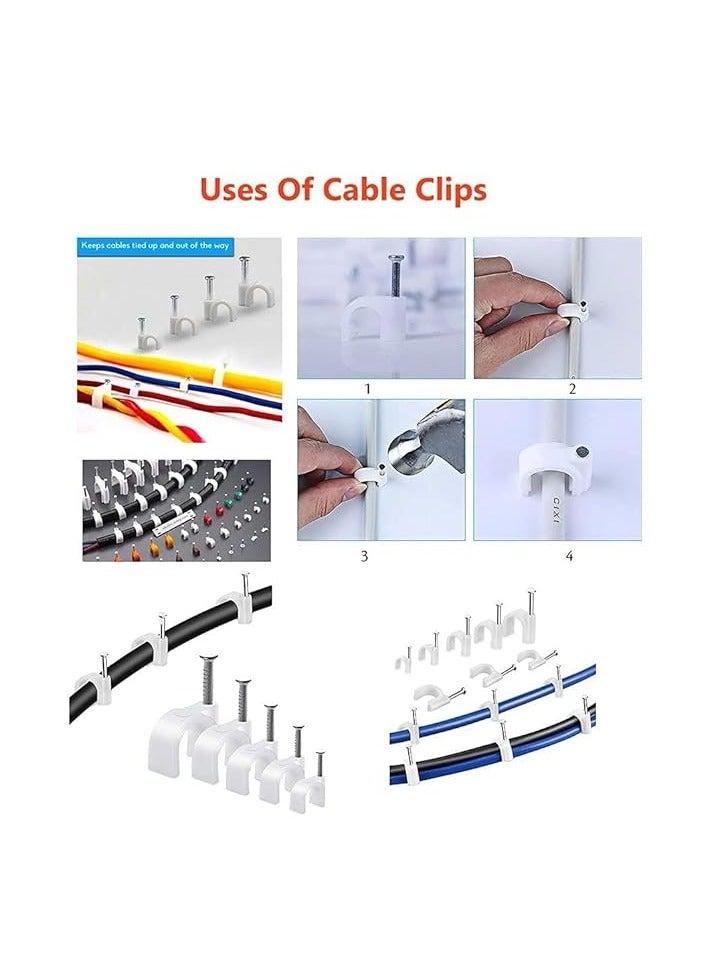بروماس - مشبك سلك كابل بلاستيك 4 مم - 100 قطعة. إنه أمر رائع لإدارة الكابلات المنزلية والمكتبية. يمكن استخدامه في الكهرباء، والإيثرنت، وسلك الأطباق، والكابل المحوري. - Image 4