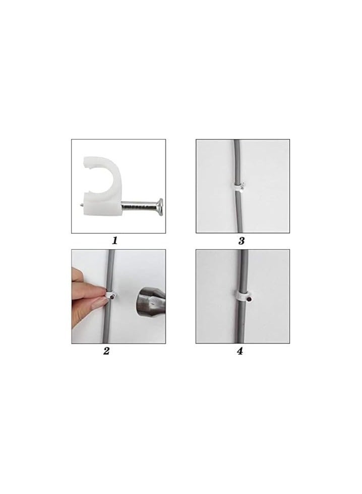 بروماس - مشبك سلك كابل بلاستيك 4 مم - 100 قطعة. إنه أمر رائع لإدارة الكابلات المنزلية والمكتبية. يمكن استخدامه في الكهرباء، والإيثرنت، وسلك الأطباق، والكابل المحوري. - Image 5