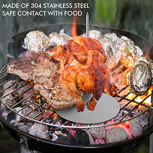 ZAUGONTW Vertical Skewer Grill - Stainless Removable Vertical Brazilian Barbecue Grilling Rack Meat Spit - Perfect for Steak, Whole Chickens, Whole Fish, Large Meat, 1Pack - Image 2