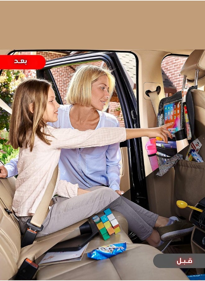 General 2 Pack Car Backseat Organizer with Touch Screen Tablet Holder Waterproof and Durable 9 Storage Pockets Kick Mats Car Back Seat Protectors for Kids Toddlers Car Travel Accessories  - Image 3