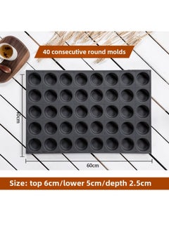 Generic Kindergarten Non-stick Chicken Cake Mold 40*60 Animal Baking Tray Commercial Oven Anhydrous Crispy Bear Paw-Specifications:40 Consecutive Round Molds  - Image 1