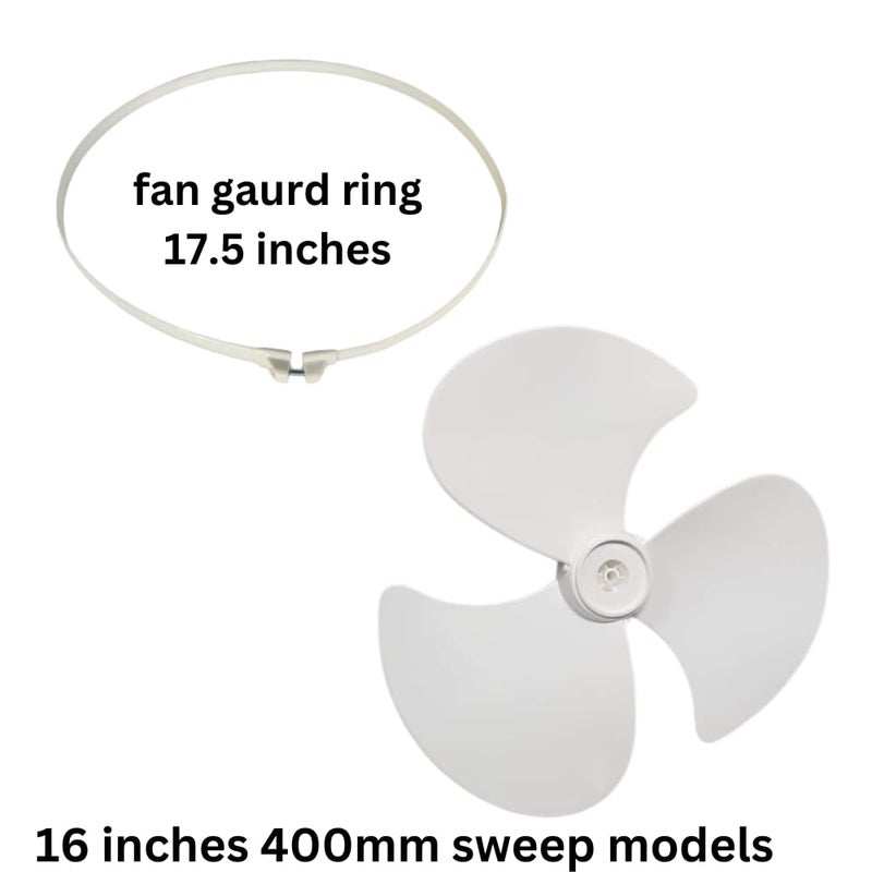 Fan blade Fan Guard Ring Replacing Parts Suitabe for 400mm Sweep Table fan Wall fanPedestal fan its a white colourplastic material - Image 2