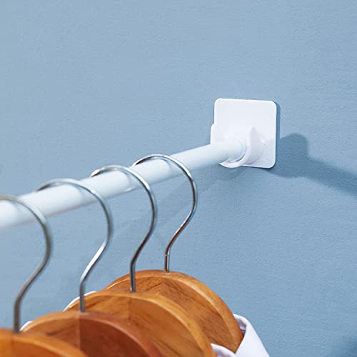 Resdenio Adhesive Shower Curtain Rod Holder - 2 Pack Curtain Rod Bracket No Drilling, Multifunction U Shape ABS Plastic Shower Rod Retainer for Bathroom Bedroom (Shower Curtain Rod Not Included) - Image 2