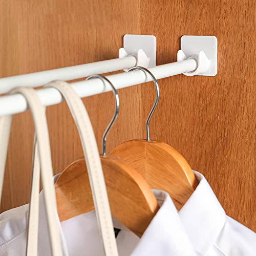 Resdenio Adhesive Shower Curtain Rod Holder - 2 Pack Curtain Rod Bracket No Drilling, Multifunction U Shape ABS Plastic Shower Rod Retainer for Bathroom Bedroom (Shower Curtain Rod Not Included) - Image 4