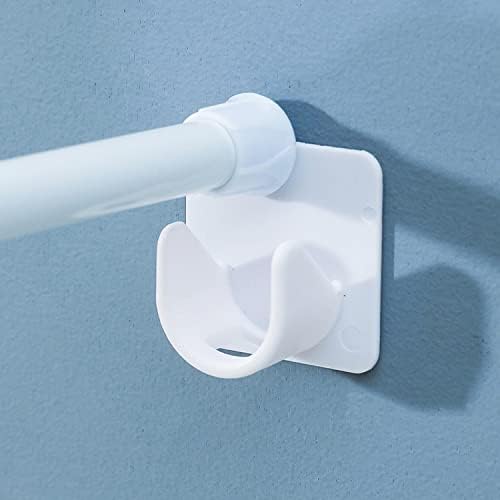 Resdenio Adhesive Shower Curtain Rod Holder - 2 Pack Curtain Rod Bracket No Drilling, Multifunction U Shape ABS Plastic Shower Rod Retainer for Bathroom Bedroom (Shower Curtain Rod Not Included) - Image 1