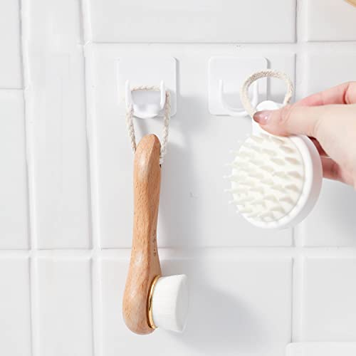 Resdenio Adhesive Shower Curtain Rod Holder - 2 Pack Curtain Rod Bracket No Drilling, Multifunction U Shape ABS Plastic Shower Rod Retainer for Bathroom Bedroom (Shower Curtain Rod Not Included) - Image 5