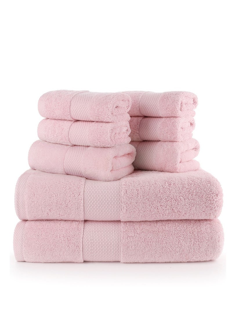 8 Pieces Bath Towel Set, 2 Large Bath Towels 2 Hand Towels 4 Square Towel Cotton Super Absorbent Bathroom Towels(Pink) - pzsku/Z85FC5017A1C9A3ECBBF9Z/45/_/1727265319/6e997b9b-1ca7-4a92-bffa-78b9e8c2a90a