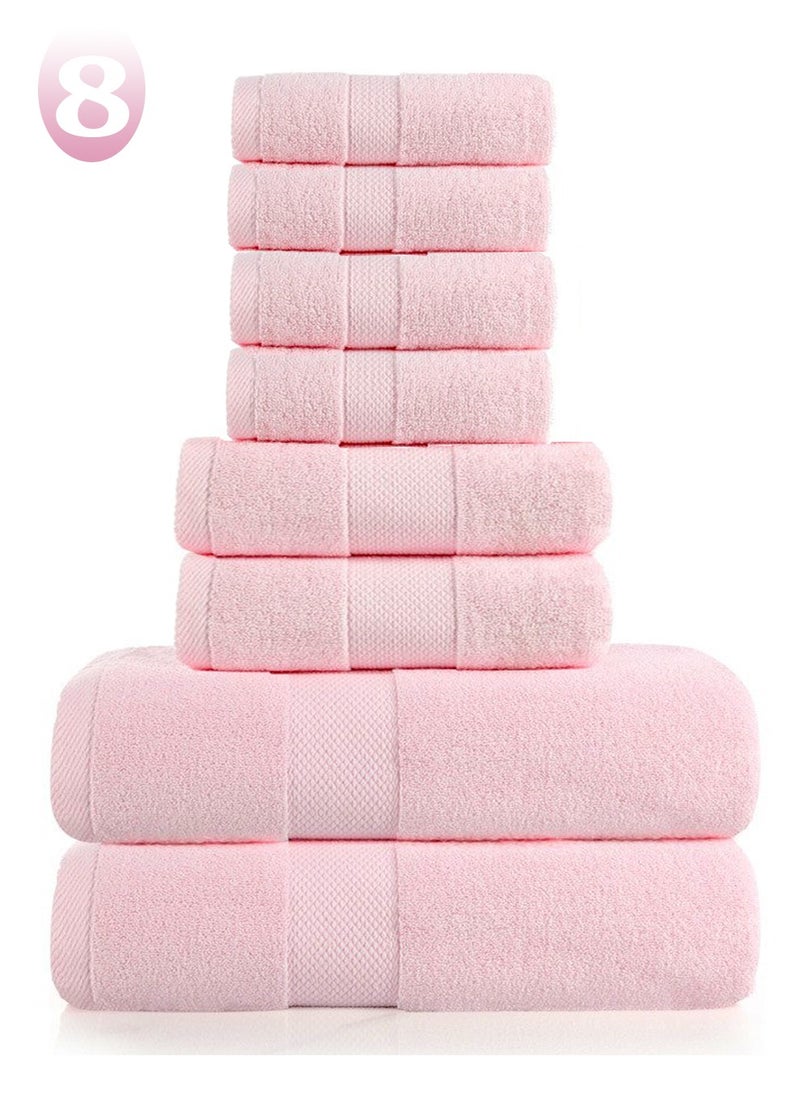 8 Pieces Bath Towel Set, 2 Large Bath Towels 2 Hand Towels 4 Square Towel Cotton Super Absorbent Bathroom Towels(Pink) - pzsku/Z85FC5017A1C9A3ECBBF9Z/45/_/1727265334/fc789a4f-846a-450e-8214-94b0e447726d