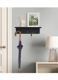 SYOSI Key Holder for Wall Decorative, Entryway Hallway Metal Organizer with 4 Hooks, Perfect, Foyer, Closet, mudroom, Kitchens, and More Black  - Image 5