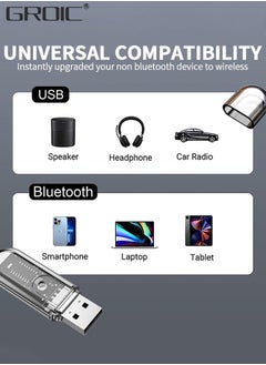 Bluetooth V5.3 Car Adapter, Wireless Bluetooth Car Audio Adapter, USB Input, Mini Portable Bluetooth Music Receiver for Car, Headphones, Home Stereo Hi Res Music Streaming, No Charging Needed - pzsku/Z85FC5D80D03F502971DCZ/45/_/1704336109/eadcda46-e60f-40be-967f-d4a5e82d93f4