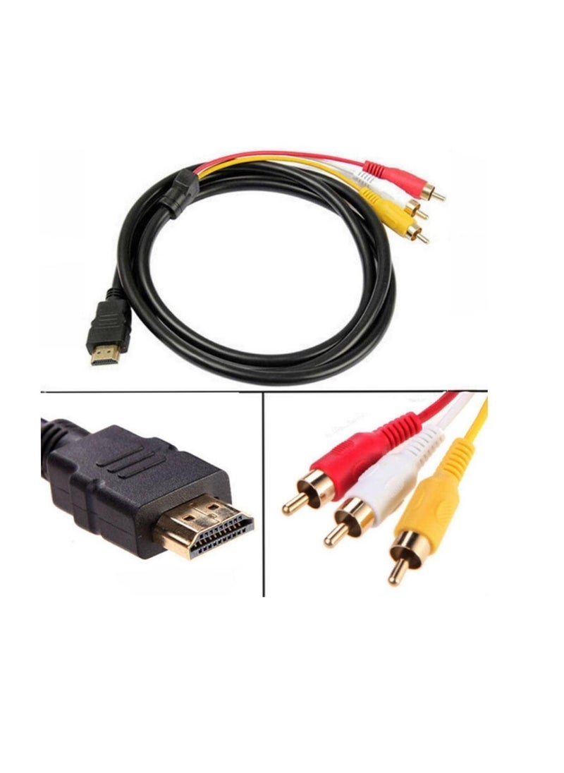 JAJEEK HDMI to RCA Cable 1.5M HDMI Male To 3-RCA Video Audio AV Component Converter Adapter Cable For HDTV  - Image 2