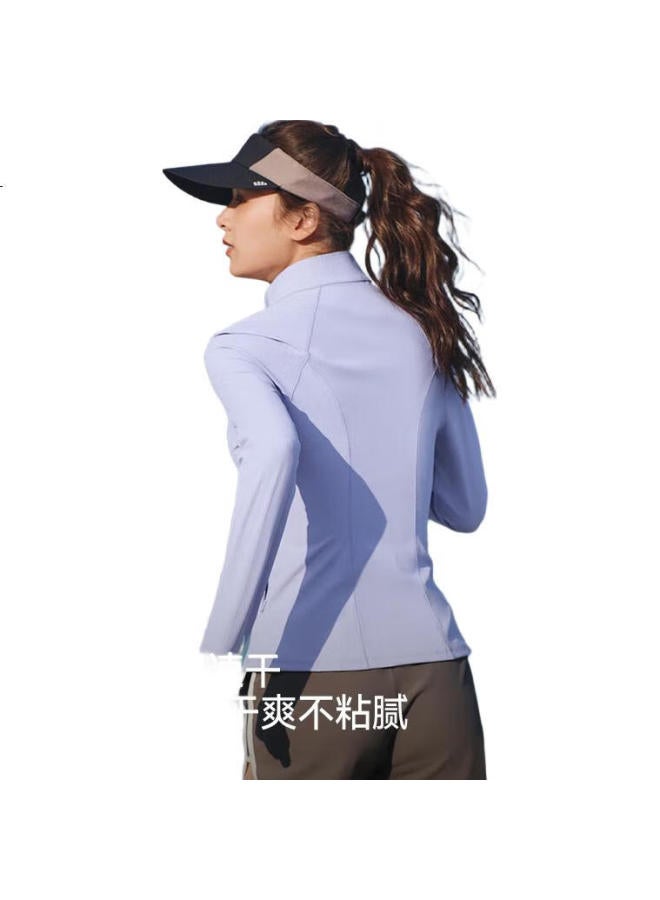 Beneunder Spring/Summer Women'S Sun Protection Coat Slim Fit Stand Collar High Elasticity Outdoor Sports Jacket Ds837 Creamy White S - Image 2