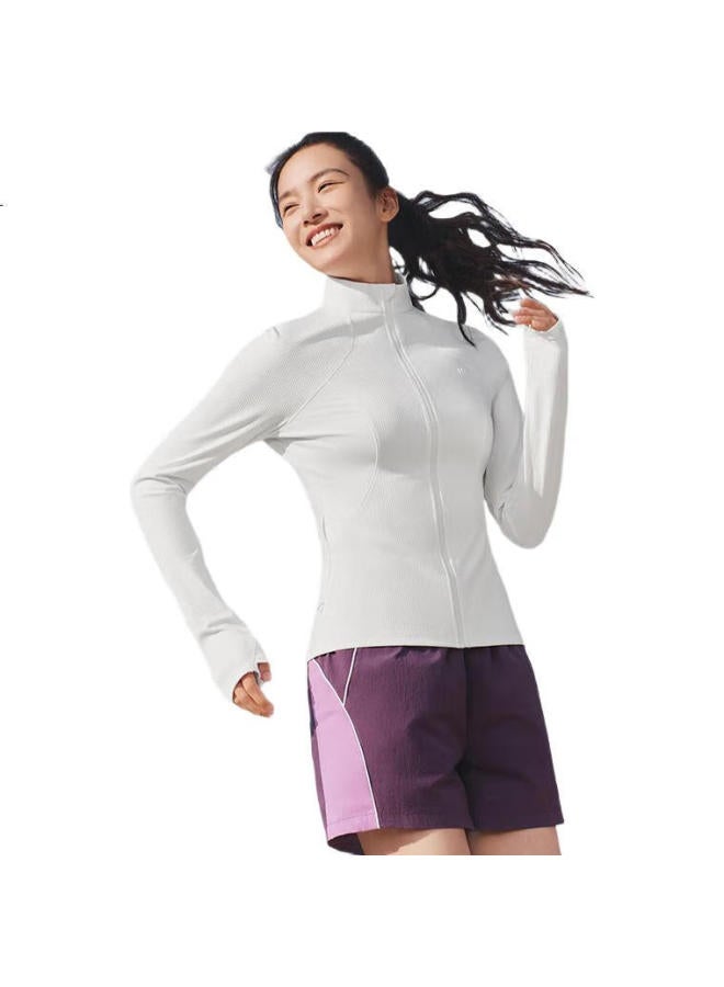 Beneunder Spring/Summer Women'S Sun Protection Coat Slim Fit Stand Collar High Elasticity Outdoor Sports Jacket Ds837 Creamy White S - Image 3