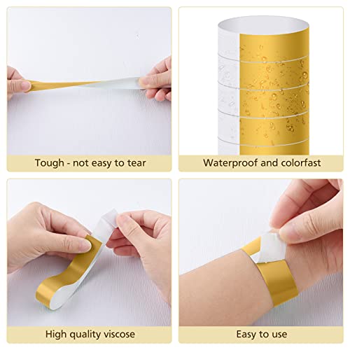 MIAHART Paper Wristbands for Events - 300 Pcs Gold Waterproof Party Arm Bands for Lightweight Concert Use - Image 4