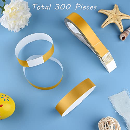 MIAHART Paper Wristbands for Events - 300 Pcs Gold Waterproof Party Arm Bands for Lightweight Concert Use - Image 2