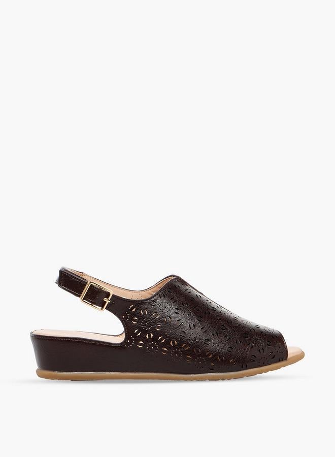 Le Confort Laser Cut Peep Toe Comfort Sandals - Image 3