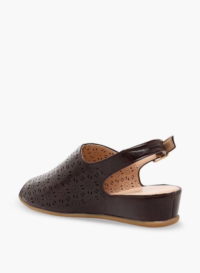 Le Confort Laser Cut Peep Toe Comfort Sandals - Image 5