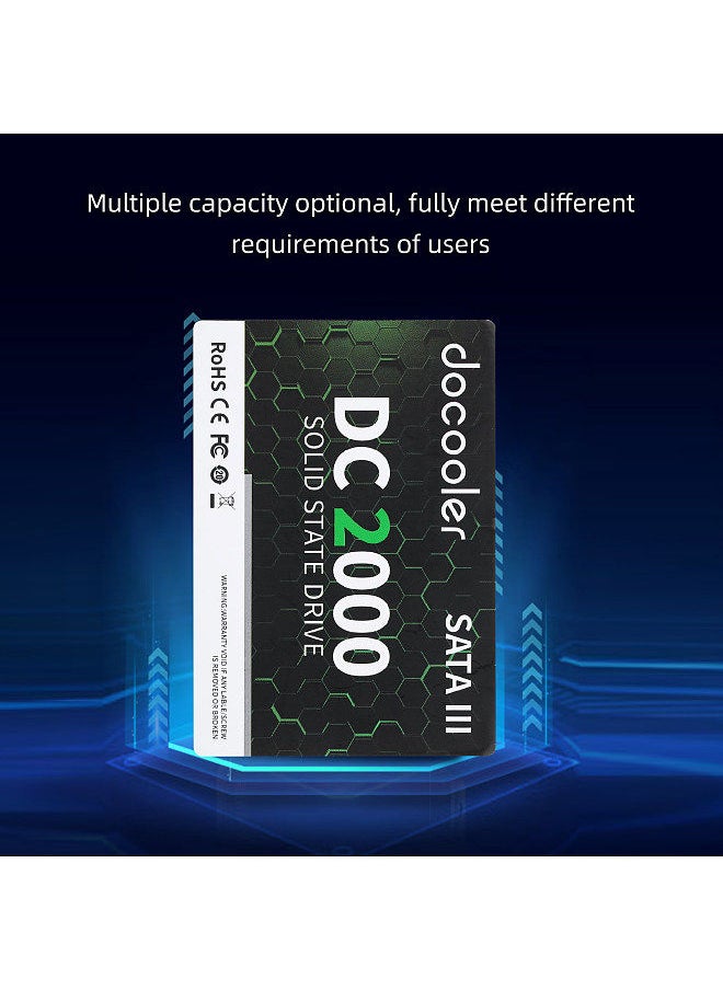 docooler - DC2000 512GB 2.5 inch SSD Internal Solid Stable Drive SATA III Interface Fast Read&Wirte Speed for PC Laptop - Image 1