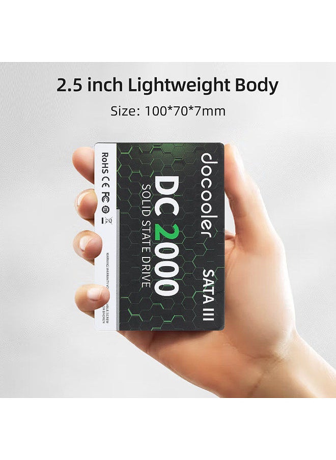 docooler - DC2000 512GB 2.5 inch SSD Internal Solid Stable Drive SATA III Interface Fast Read&Wirte Speed for PC Laptop - Image 1