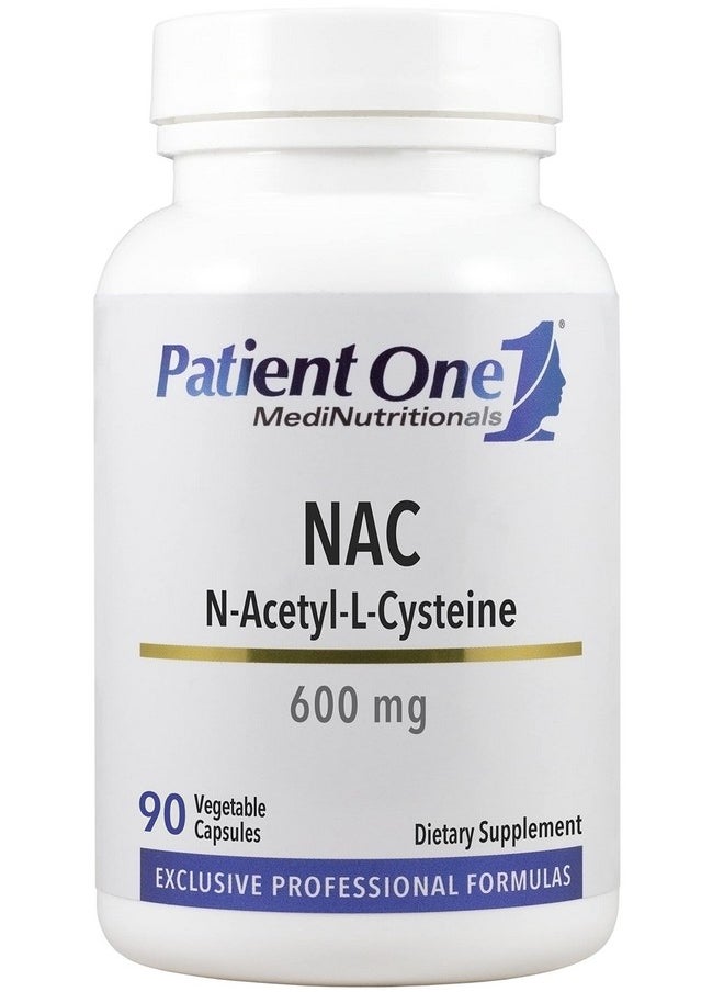 بيشينت ون مكمل Patient One NAC (N-Acetyl Cysteine) 600 مجم | مكمل لدعم صحة المناعة والجهاز التنفسي والكبد* | 90 كبسولة  - Image 1