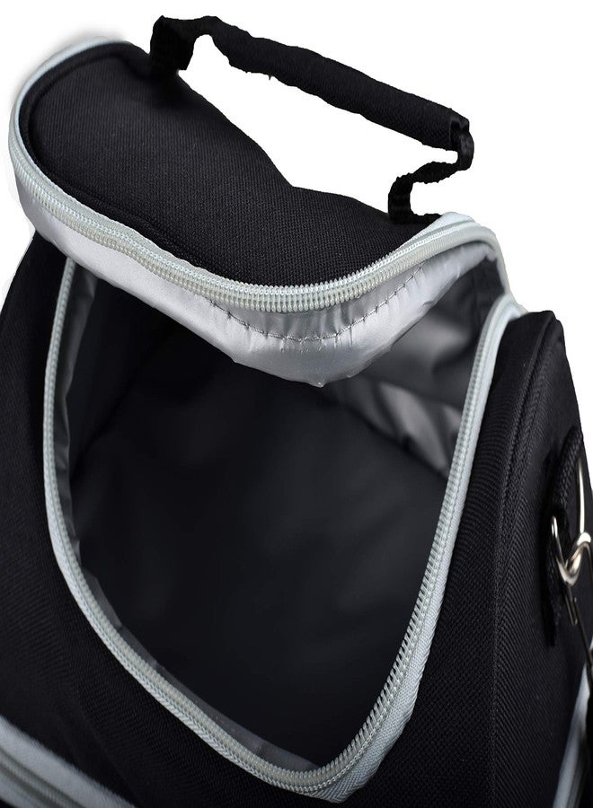 Masirs Insulated Lunch Bag Tote - Two Zippered Compartments to Keep Cold Food Chilled and Hot Food Warm. Carry Easily with Handle and Adjustable Shoulder Strap. Perfect for Travel, Work, or Picnic. - Image 5