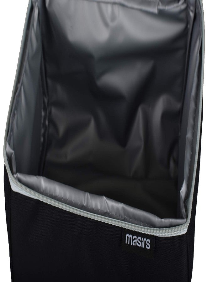 Masirs Insulated Lunch Bag Tote - Two Zippered Compartments to Keep Cold Food Chilled and Hot Food Warm. Carry Easily with Handle and Adjustable Shoulder Strap. Perfect for Travel, Work, or Picnic. - Image 3