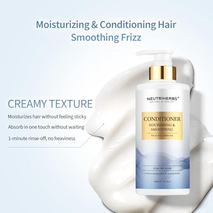 Neutriherbs Hair Conditioner for Dry, Frizzy Hair,Smoothing and Nourishing Hair Conditioner with Argon Oil,Sweet Almond Oil,Avocado Oil - 16.9 Fl Oz - Image 5