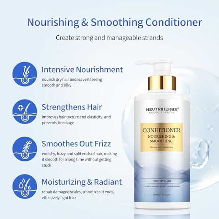 Neutriherbs Hair Conditioner for Dry, Frizzy Hair,Smoothing and Nourishing Hair Conditioner with Argon Oil,Sweet Almond Oil,Avocado Oil - 16.9 Fl Oz - Image 2