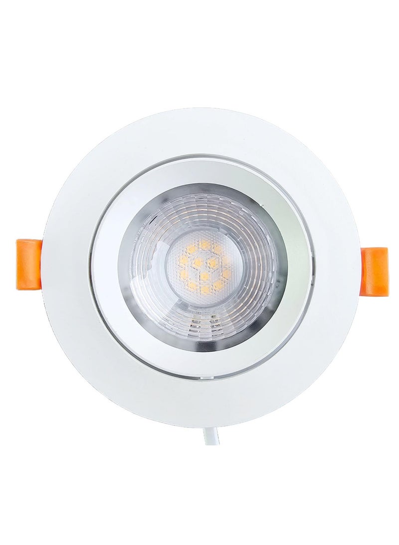 Narken 12W Warm white 3000K Spot LED Power Saving PC Polycarbonate Plastic Angled Recessed Ceiling Downlight Cutting Hole. - Image 1