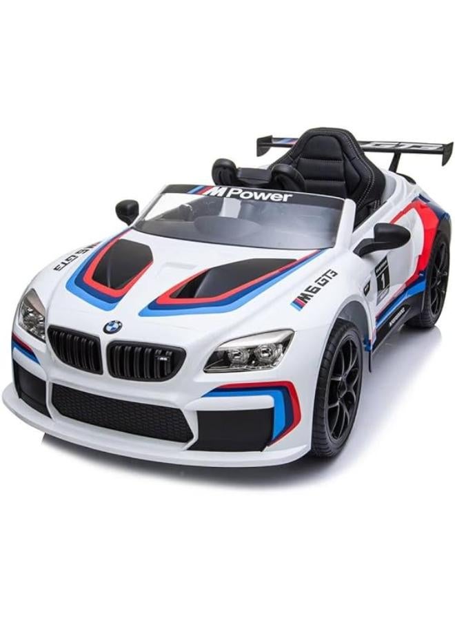 بي إم دبليو بي ام دبليو GT3  سيارة  ركوب كهربائية للأطفال سيارة ركوب على لعب الأطفال سيارات للأطفال سيارات كهربائية للأطفال التحكم عجلة محرك مزدوج ، أبيض - Image 1