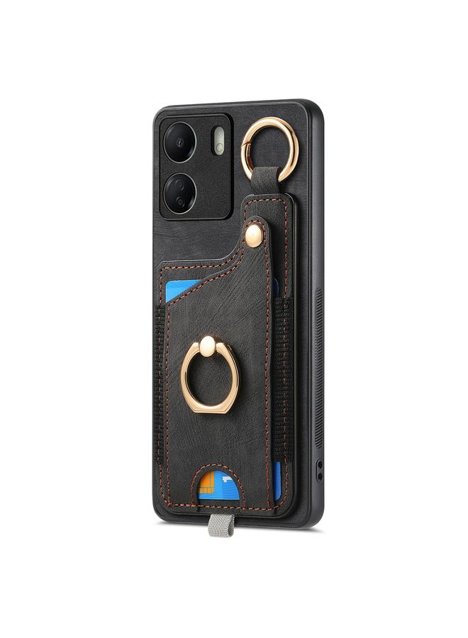 S-TOP Case For Redmi 9C Retro Skin-feel Ring Card Bag Phone Case with Hang Loop - Image 2