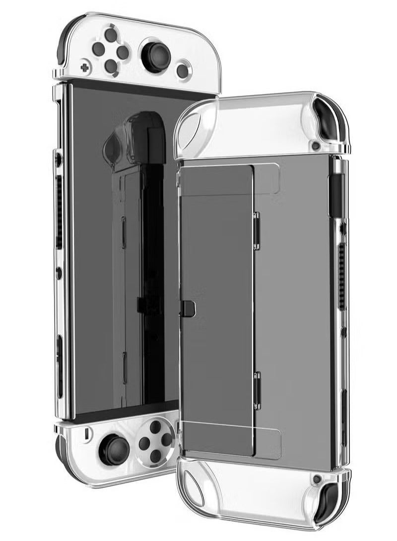 Crystal Clear Protective Case Compatible with Nintendo Switch OLED PC Material Shockproof and Scratchproof with Stand Function Cover - Image 2