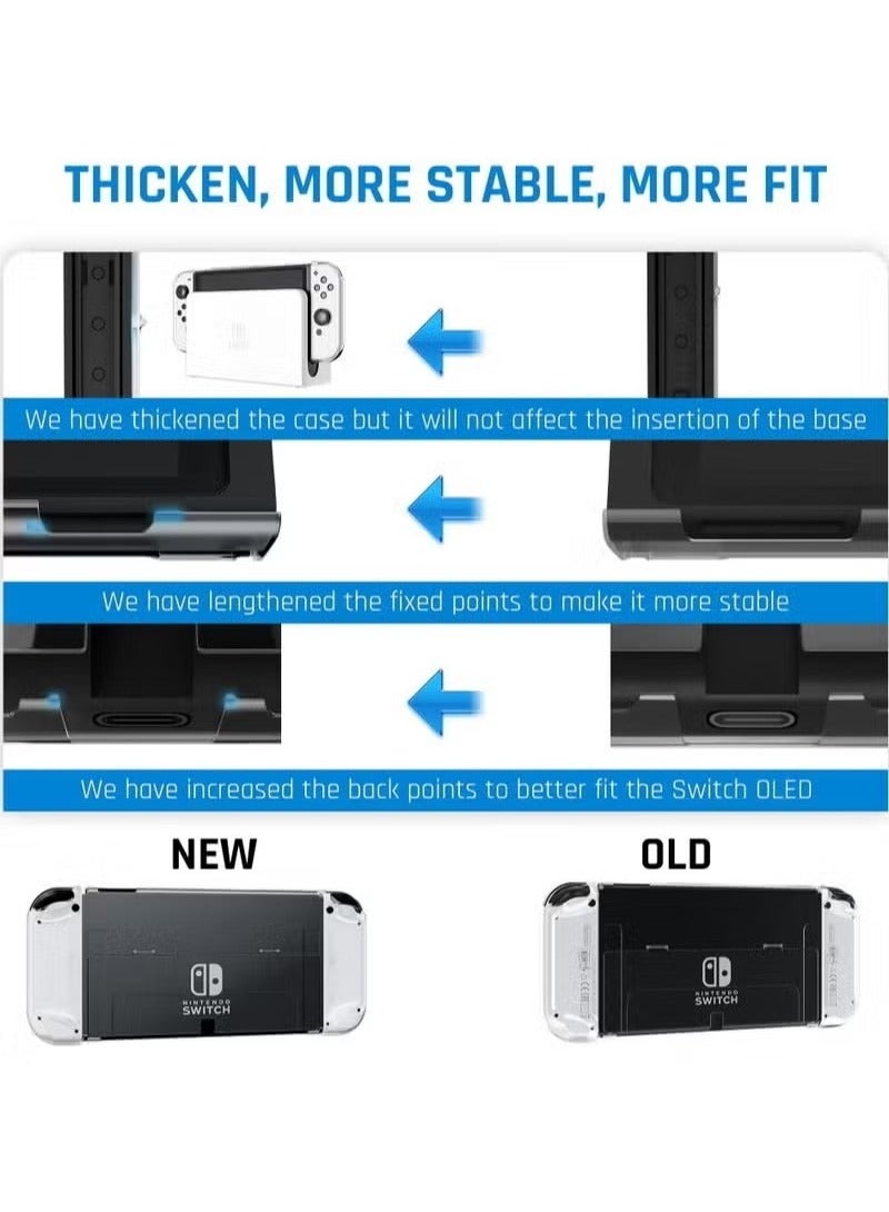 Crystal Clear Protective Case Compatible with Nintendo Switch OLED PC Material Shockproof and Scratchproof with Stand Function Cover - Image 3