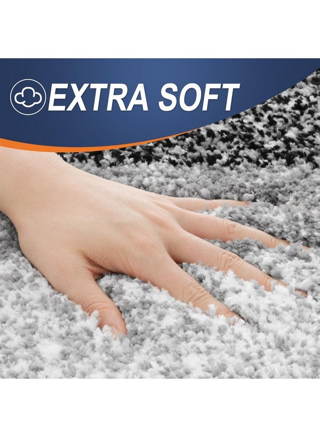 OLANLY مجموعة سجادات الحمام OLANLY 3 قطع، سجادات استحمام ميكروفايبر ناعمة ماصة وسجادة مرحاض على شكل حرف U، مجموعة سجادات استحمام فخمة زغبية للحمام (30"x20" + 24"x16" + 24"x20"، أسود) - Image 3