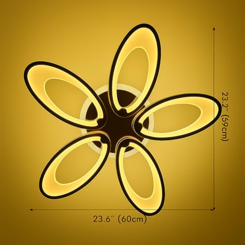 blissbells Modern LED Ceiling Light with 5 Ring Rose Gold Flower Design | Warm White Decorative Ceiling Lamp for Living Room, Bedroom, Hall & Dining Area | Energy-Efficient Contemporary Home Lighting - Image 5
