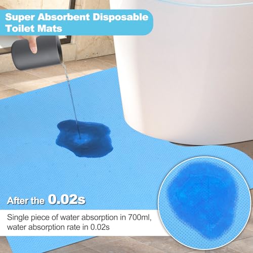 Miumoon Upgraded 25 Pack Disposable Toilet Mats,Super Absorbent Toilet Floor Protector from Urine,Disposable Toilet Floor Mat for Urine,U Shaped Toilet Mat for Urine,Around Toilet Floor Protector 24" x 22" - Image 3