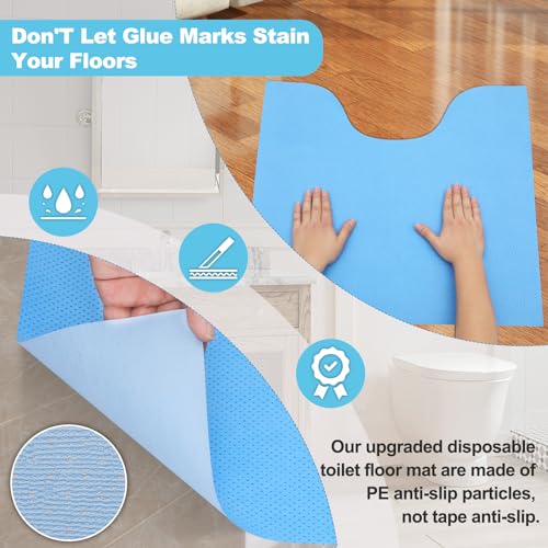 Miumoon Upgraded 25 Pack Disposable Toilet Mats,Super Absorbent Toilet Floor Protector from Urine,Disposable Toilet Floor Mat for Urine,U Shaped Toilet Mat for Urine,Around Toilet Floor Protector 24" x 22" - Image 5