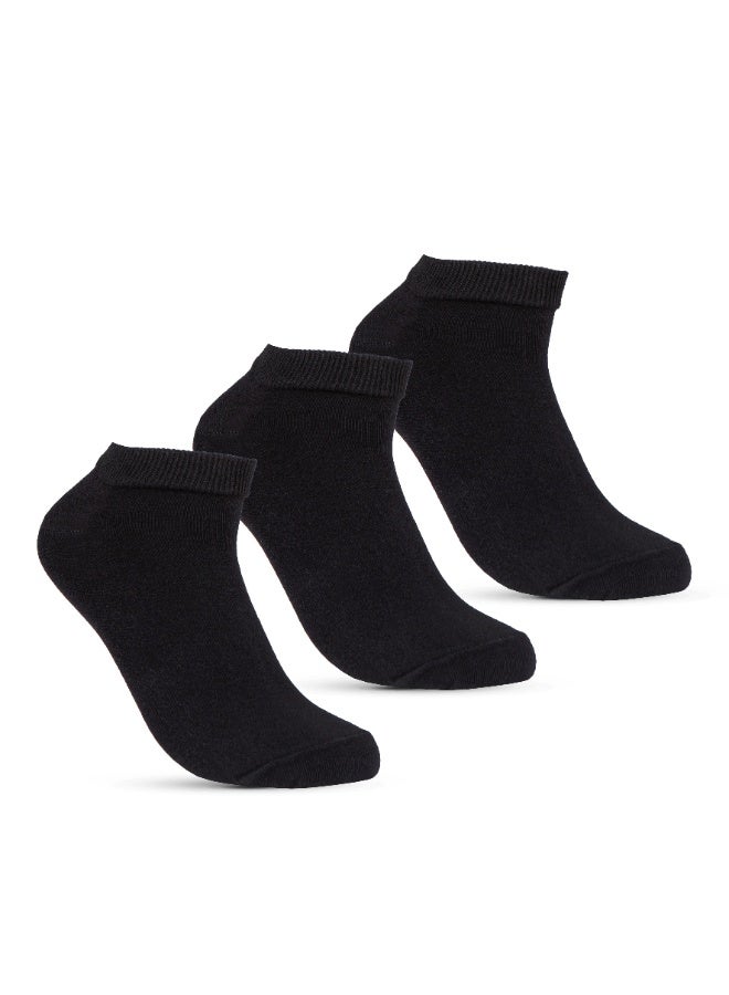 STITCH Women's Pack of 3 Lycra Ankle Casual Plain Socks - Image 1
