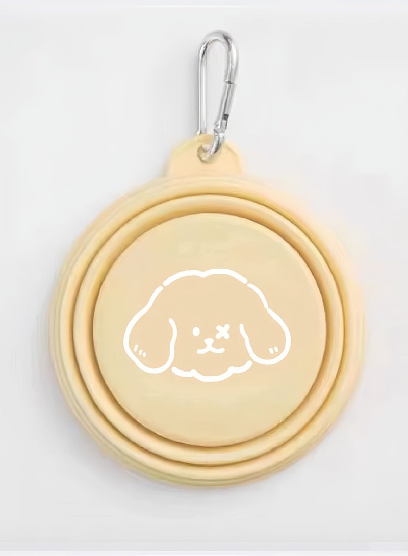 وعاء قابل للطي للحيوانات الأليفة مع أغطية، وعاء ماء محمول قابل للطي للقطط والكلاب بسعة 650 مل للمشي والتنزه والتخييم والسفر - تصميم لطيف وملون - Image 1