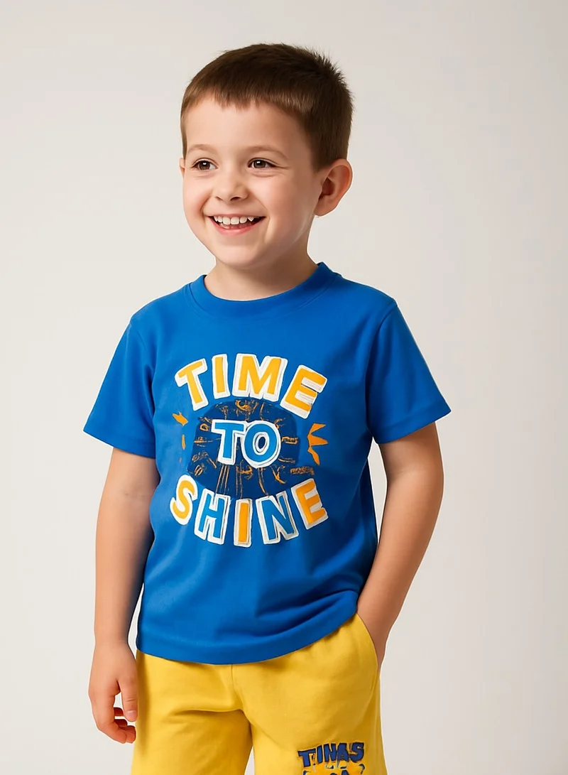 victor and jane KIDS BOYS 2 PC SET - T-Shirt & Shorts Set (2-8 Years) - Blue & Yellow